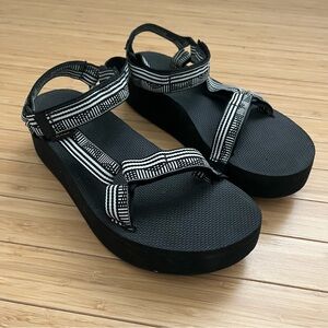 Black and White Strappy Sandals